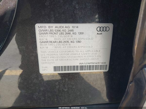 2015 AUDI Q5 2.0T PREMIUM