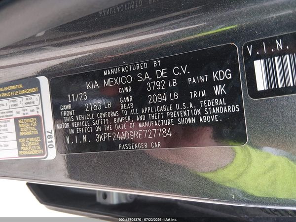 2024 KIA FORTE LXS