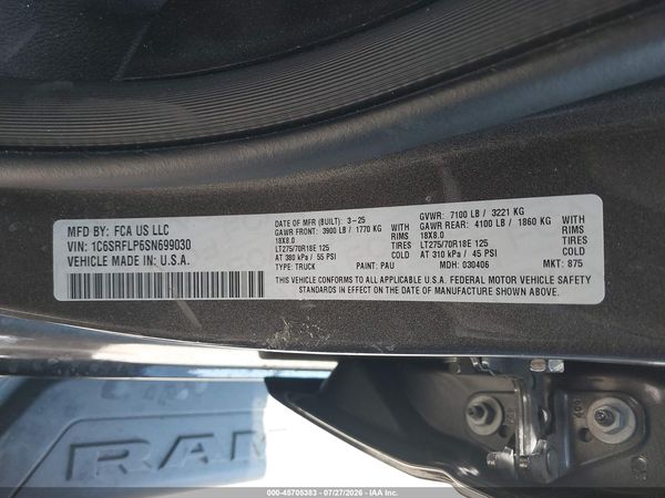 2025 RAM 1500 REBEL  4X4 5'7 BOX