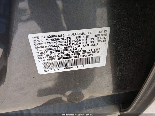 2013 HONDA PILOT EX-L