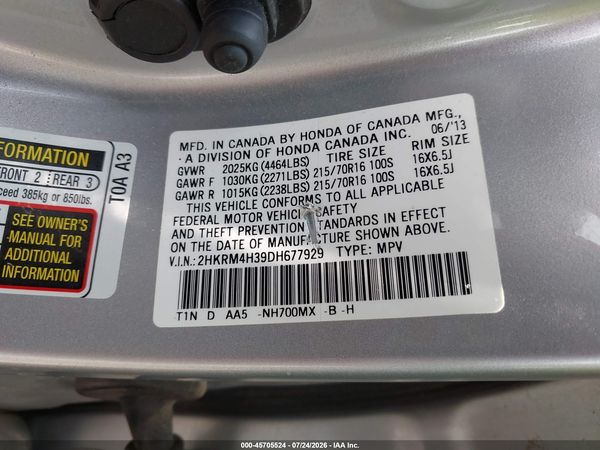 2013 HONDA CR-V LX