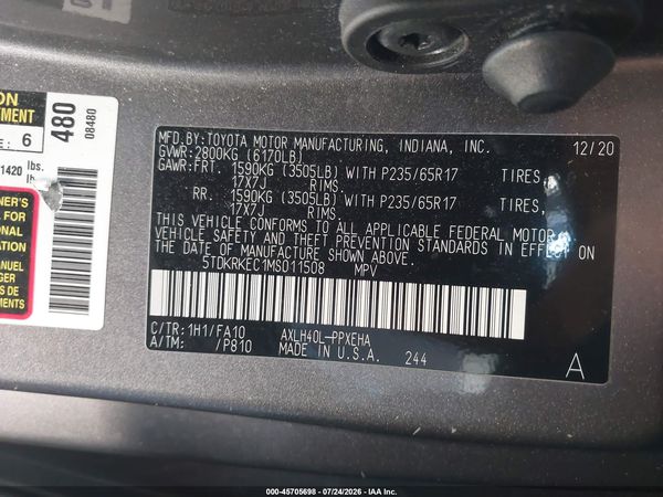 2021 TOYOTA SIENNA LE