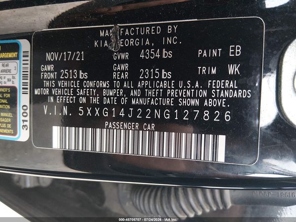 2022 KIA K5 LXS