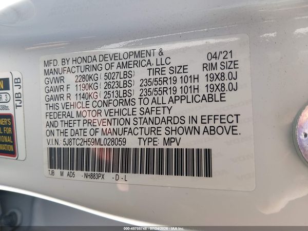 2021 ACURA RDX TECHNOLOGY PACKAGE