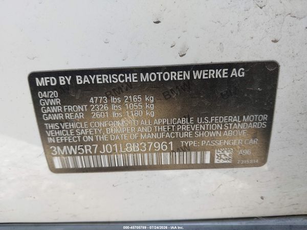 2020 BMW 330I XDRIVE — I9