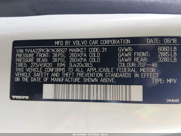 2019 VOLVO XC90 T6 MOMENTUM
