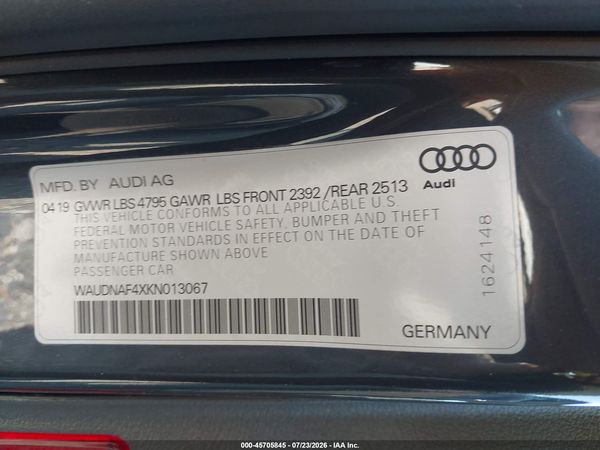 2019 AUDI A4 45 PREMIUM
