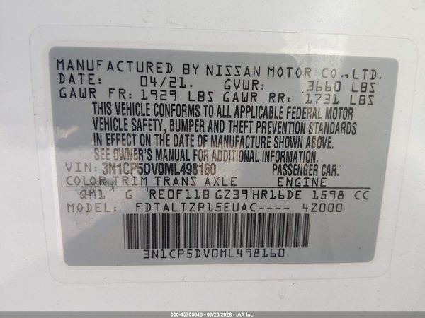 2021 NISSAN KICKS SR XTRONIC CVT — I9