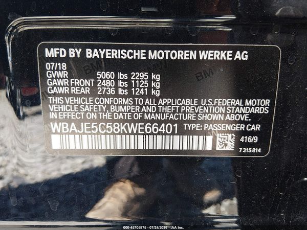 2019 BMW 540I