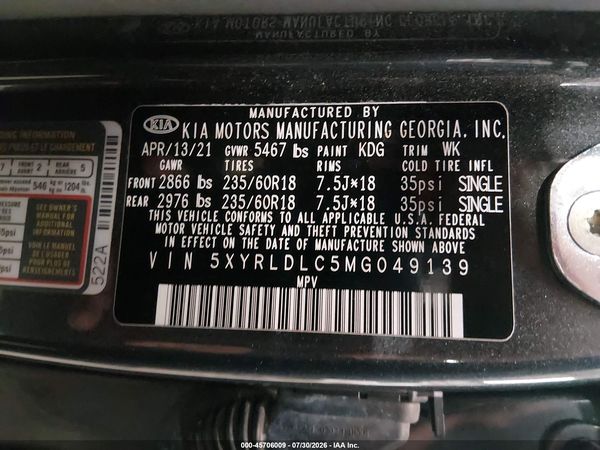2021 KIA SORENTO S