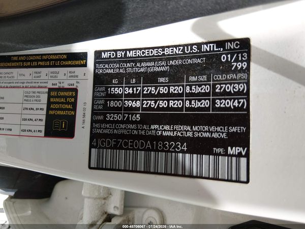 2013 MERCEDES-BENZ GL 450 4MATIC