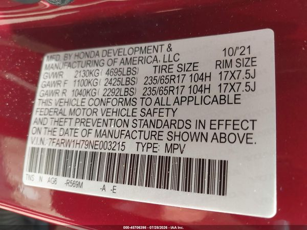 2022 HONDA CR-V 2WD SPECIAL EDITION