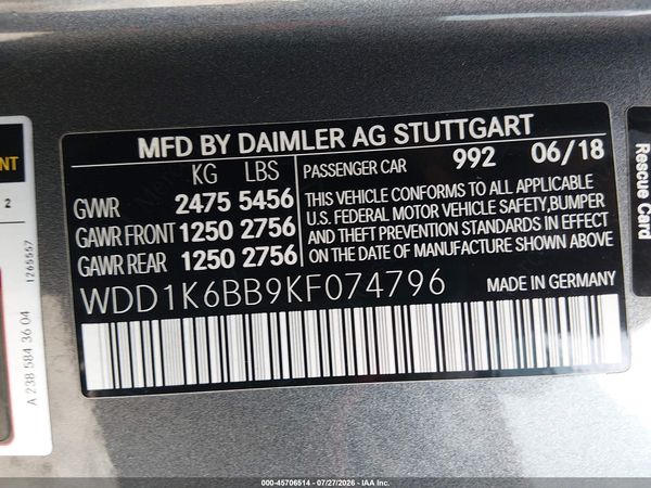 2019 MERCEDES-BENZ AMG E 53 4MATIC