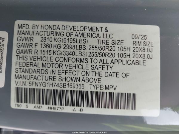 2025 HONDA PILOT TOURING