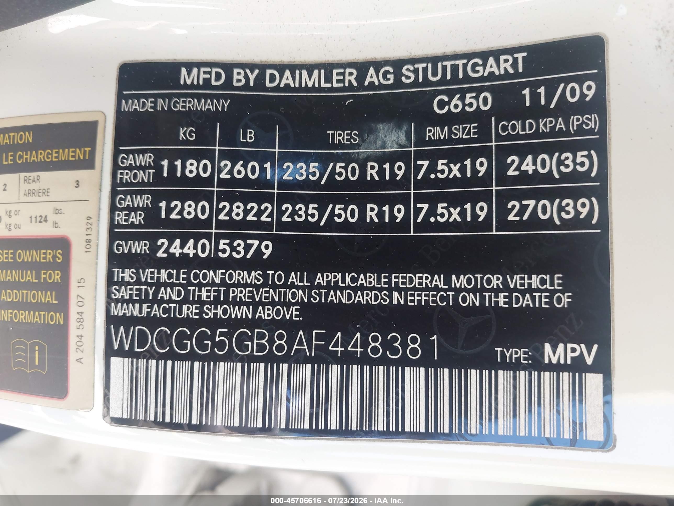 2010 MERCEDES-BENZ GLK 350 GLK350
