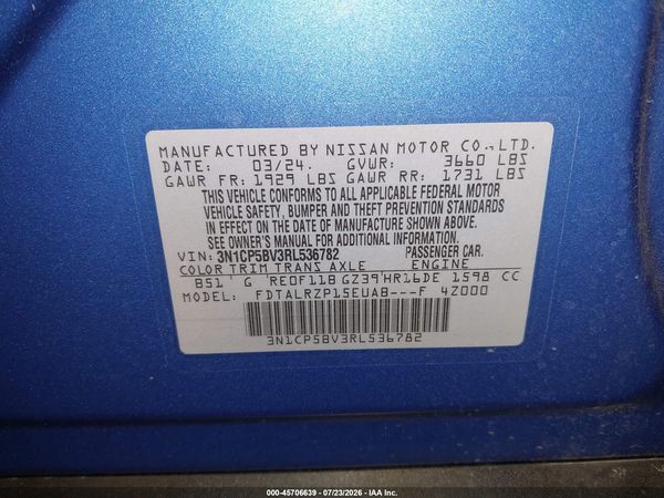 2024 NISSAN KICKS S XTRONIC CVT