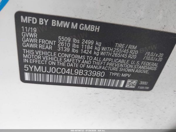 2020 BMW X4 M X4 M/M Competition