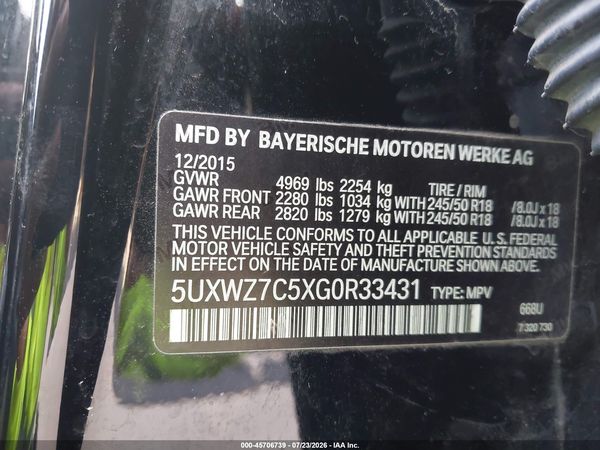 2016 BMW X3 SDRIVE28I