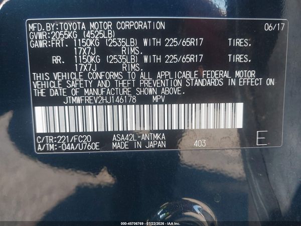 2017 TOYOTA RAV4 XLE