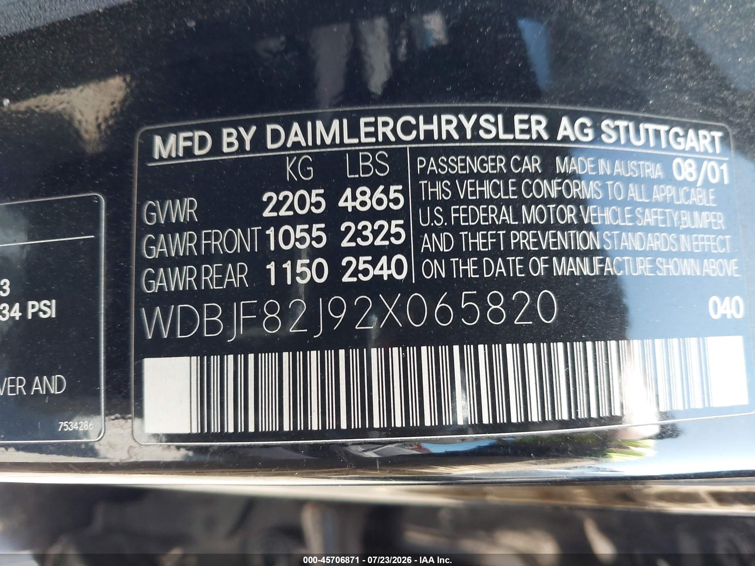 2002 MERCEDES-BENZ E 320 E320 4-Matic