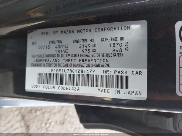 2016 MAZDA MAZDA3 I SPORT