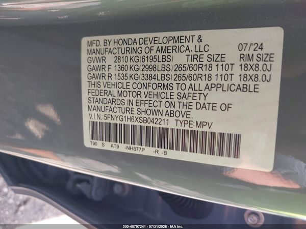 2025 HONDA PILOT TRAILSPORT