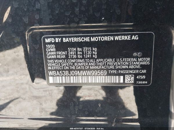 2021 BMW 540I