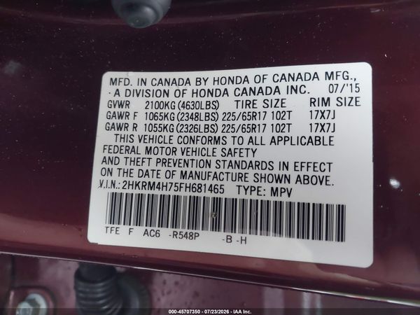 2015 HONDA CR-V EX-L