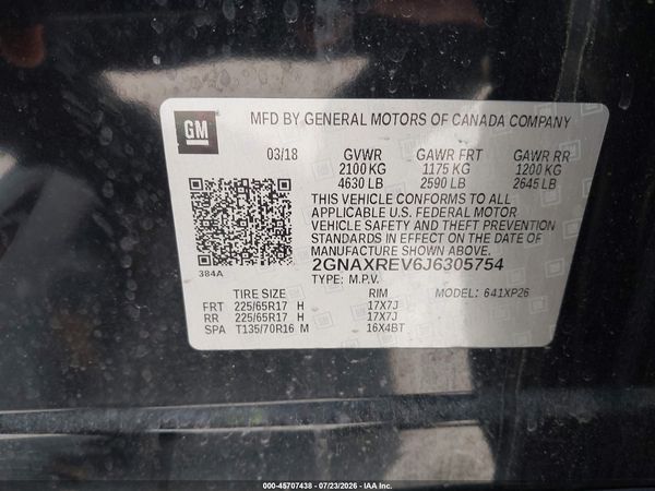 2018 CHEVROLET EQUINOX LS — I9