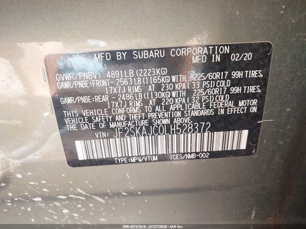 2020 SUBARU FORESTER PREMIUM