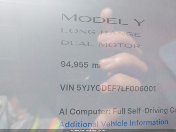 2020 TESLA MODEL Y