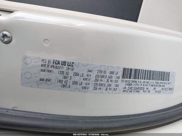 2017 CHRYSLER PACIFICA LIMITED