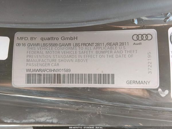 2017 AUDI RS 7 PERFORMANCE PRESTIGE