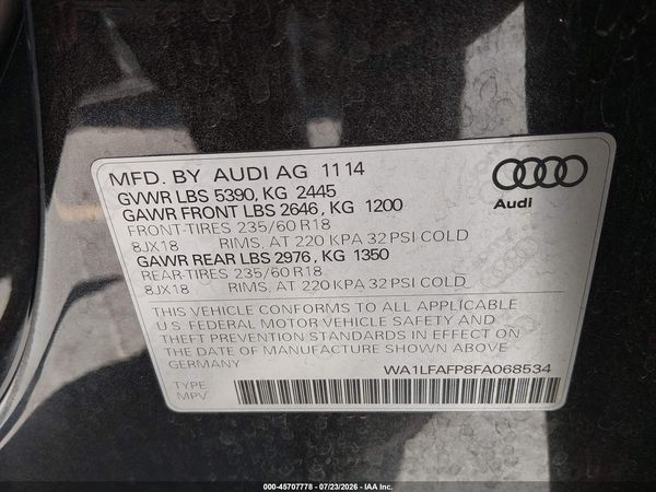 2015 AUDI Q5 2.0T PREMIUM