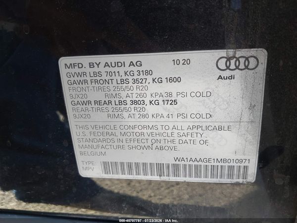 2021 AUDI E-TRON PREMIUM QUATTRO