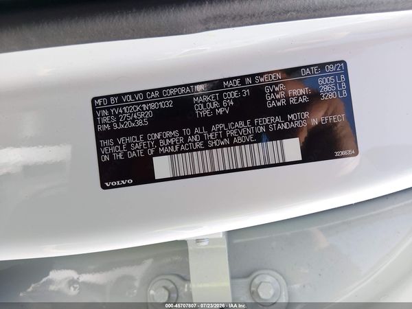 2022 VOLVO XC90 T5 MOMENTUM 7 PASSENGER