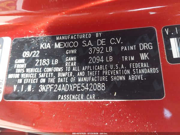 2023 KIA FORTE LXS