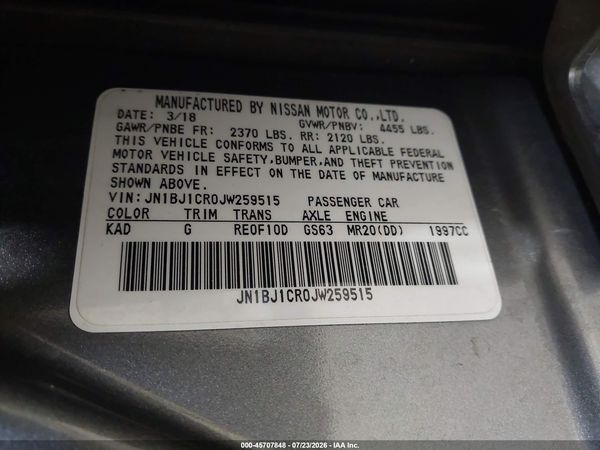 2018 NISSAN ROGUE SPORT S