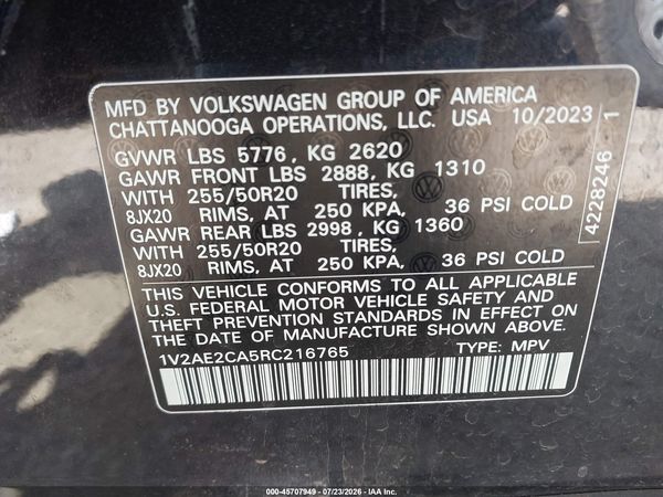 2024 VOLKSWAGEN ATLAS CROSS SPORT 2.0T SEL R-LINE — I9