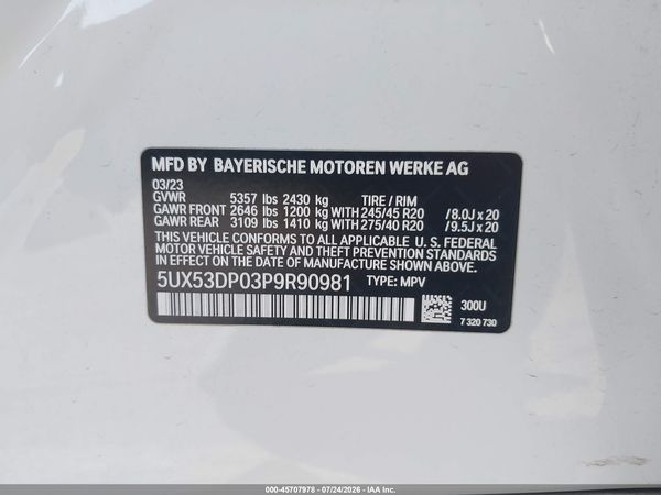2023 BMW X3 XDRIVE30I