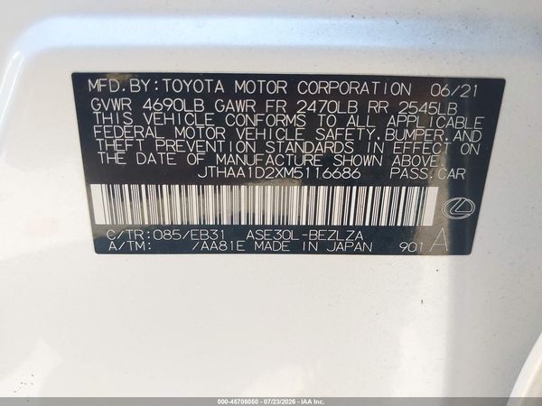 2021 LEXUS IS 300 300 Base