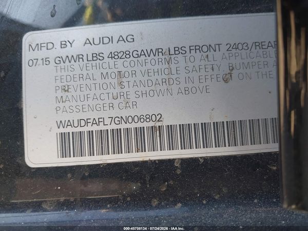 2016 AUDI A4 PREMIUM