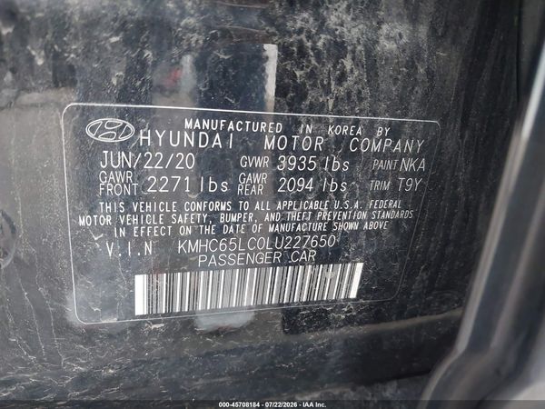 2020 HYUNDAI IONIQ HYBRID BLUE