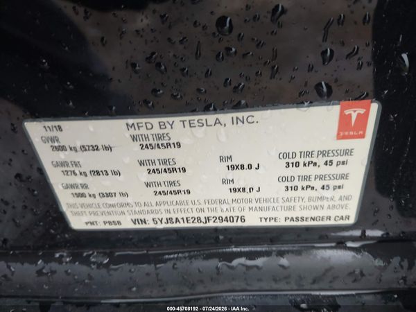 2018 TESLA MODEL S 100D/75D/P100D