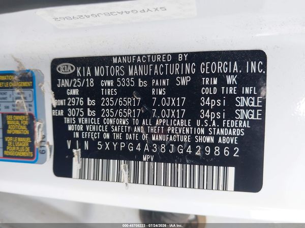 2018 KIA SORENTO 2.4L LX