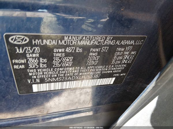 2020 HYUNDAI SANTA FE SE
