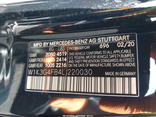 2020 MERCEDES-BENZ A 220 4MATIC