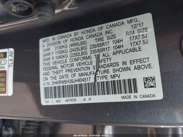 2018 HONDA CR-V LX