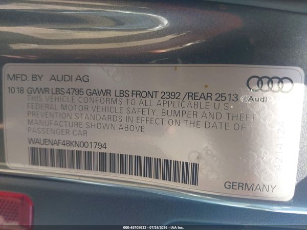 2019 AUDI A4 45 PREMIUM
