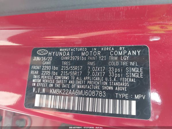 2021 HYUNDAI KONA SEL
